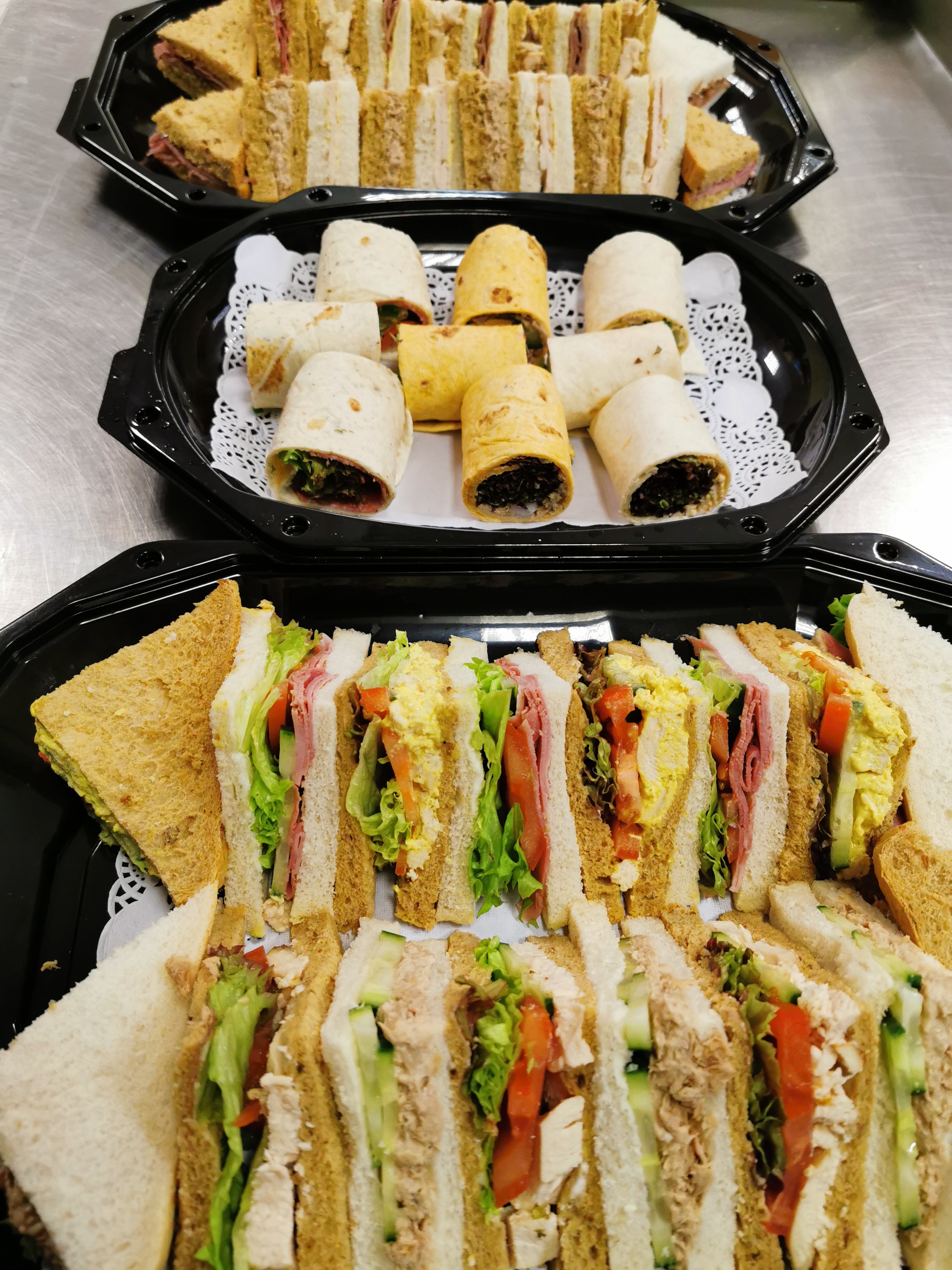 7 - Regular, classic sandwiches, wraps, savouries and fruit platter